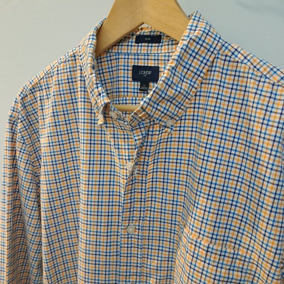 J. Crew Slim Fit men's extra large long sleeve button down plaid shirt - Picture 4 of 12
